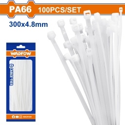 BOLSA X100 COLLARIN PRECINTO BLANCO 300X4.8MM  WADFOW WTE330048