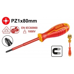 DESTORNILLADOR PHILLIPS AISLADO 1000V PZ1 X 80MM CR-V INGCO HISD81PZ180