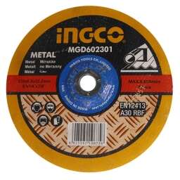 DISCO DESBASTE 9"  X 6MM CENTRO DEPRIMIDO PARA METAL MGD602301 INGCO