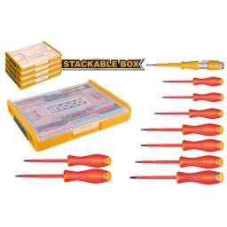 SET ORGANIZADOR + 10 HERRAMIENTAS AISLADAS P ELECTRICISTA INGCO HKTV01S101