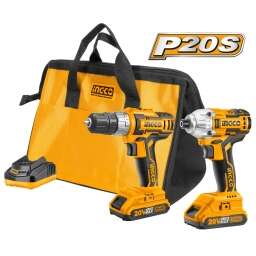 KIT ATORNILLADOR DE IMPACTO 20V + TALADRO ATORNILLADOR 20V INGCO P20S CKLI2006