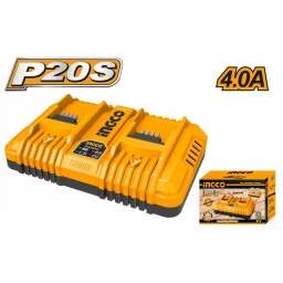 CARGADOR 4AMP INTELIGENTE RAPIDO X 2 BAT P20S FCLI2024 INGCO