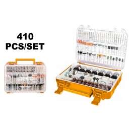 KIT 410PCS FRESAS Y ACCESORIOS MINI TORNO INGCO AKMG4101