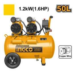 COMPRESOR DE AIRE (LIBRE DE ACEITE)  50LT 2X08HP INGCO ACS215506 USO ODONTOLOGICO