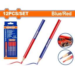 SET X 12 LAPIZ CARPINTERO AZUL Y ROJO WADFOW WMQ2512