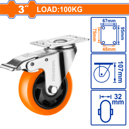 RUEDA GIRATORIA C FRENO 3 WADFOW WJL2333