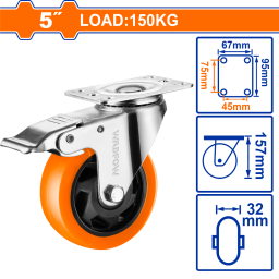 RUEDA GIRATORIA C FRENO 5 WADFOW WJL2353