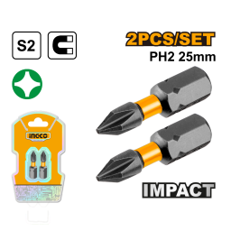 SET X 2 PUNTAS IMPACTO PH2 X 25MM INGCO SDBIM71PH225