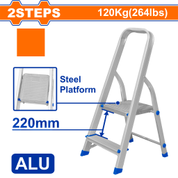 ESCALERA FAMILIAR ALUMINIO 2 ESCALONES 120KG WADFOW WLD3H02