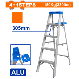 ESCALERA PINTOR 5 ESC 150KG CON BANDEJA HOJA SIMPLE ALUMINIO WADFOW WLD4H05