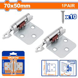 PAR BISAGRAS GABINETE PLATEADA 70X50 MM WADFOW WYD1K04