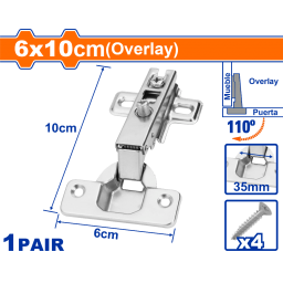 SET X 2 BISAGRA AUTORETEN 6X10CM WADFOW WYD1901