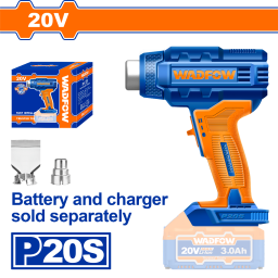 PISTOLA DE CALOR WADFOW A BATERIA 20V P20S 300/550C 100/200 L/MIN WKH1501