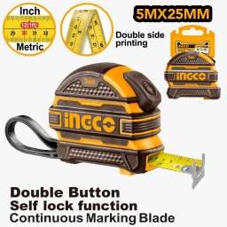 CINTA METRICA 5MX25MM DOBLE IMPRESION INGCO HSMT08525