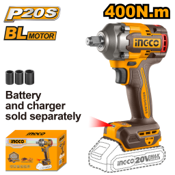 LLAVE DE IMPACTO A BATERIA 400NM 20V P20S SIN BAT SIN CARG INGCO CIWLI20401