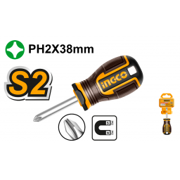 DESTORNILLADOR PHILLIPS S2 PH2X38MM IMANTADO INGCO HSDPH2038