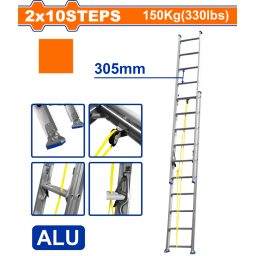 ESCALERA EXTENSIBLE 2 X 10 ESC 2 TRAMOS ALUMINIO WLD8H20 WADFOW