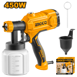 EQUIPO PISTOLA DE PINTAR ELECTRICA 450W INGCO SPG3508 TACHO PLASTICO 800ML