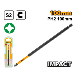 PUNTA IMPACTO ALARGADA S2 PH2 X 100MM IMANTADA INGCO SDBIM71PH2100 