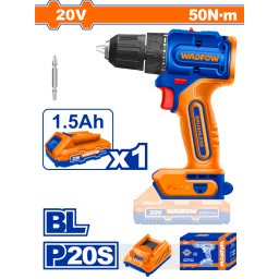 ATORNILLADOR 20V A BATERIA P20S 50NM BRUSHLESS CON 1 BAT Y CARG WADFOW  WCDP5521