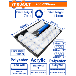 BANDEJA 40X29CM + RODILLO 23CM + REPUESTOS WADFOW WCB3H51