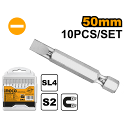 SET X 10 PUNTA ATORNILLADOR CHATA SL6.0X1.0  50MM INGCO SDB11SL423