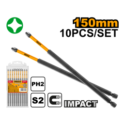 SET PUNTAS PH2 150MM LARGAS IMPACTO INGCO SDBIM11PH263