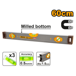 NIVEL IMANTADO 60CM ALUMINIO INGCO HSL38060M