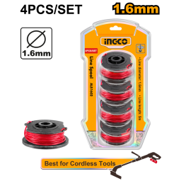 SET X 4 CARRETEL DE TANZA 1,6MMx5MTS EN BLISTER ALS1602 INGCO