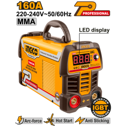 SOLDADORA INVERTER MMA 160 AMP DISPLAY LED INGCO - MMA16069
