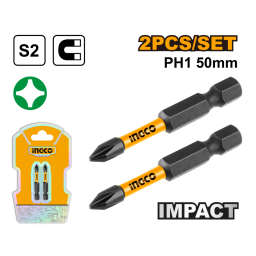 SET X 2 PUNTAS IMPACTO IMANTADAS 50MM S2 PH1 INGCO - SDBIM71PH150