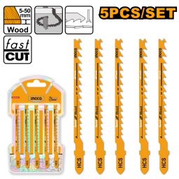 SET X 5 HOJAS P/MADERA CORTE RAPIDO CALADORA 74MM INGCO -  JBT244D