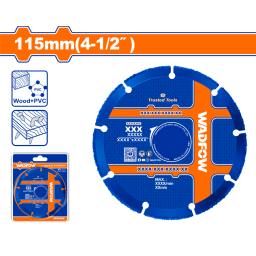 DISCO PARA MADERA 4 12 115MM EJE 22,2 MM WADFOW WCCD1K45