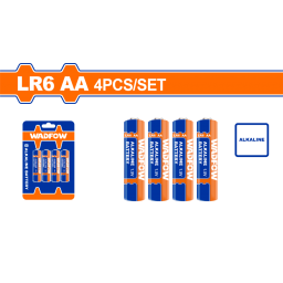 PILAS ALCALINAS X4 AA 1.5V 2900 MAH WADFOW WJX2K05
