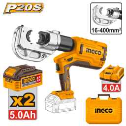 CRIMPEADORA HIDRAULICA A BATERIA 20V P20S C2BAT, CARGADOR Y VALIJA INGCO CTLI2005