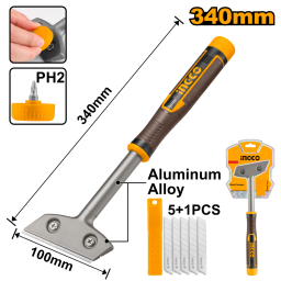 ESCAREADOR METLICO 340MM C/6 HOJAS SK5 INGCO HGS3088