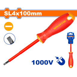 DESTORNILLADOR PALETA AISLADO 1000V SL4.0 X 100MM MANGO ERGONOMICO WADFOW WSD7244