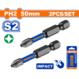 SET X2 PUNTAS IMPACTO PH2 50MM ACERO S2 WADFOW WSV2K61
