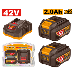 SET X2 BATERIAS 2.0AH + 1 CARGADOR 42V P42M INGCO FBCPM20221