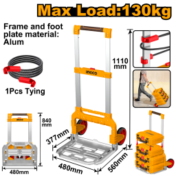 CARRO DE CARGA PLEGABLE P/ VALIJAS PLASTICAS INGCO APILABLE 130KG INGCO HHWB61201