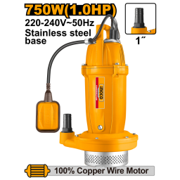 BOMBA SUMERGIBLE METALICA 750W 1.0HP 32M 120L/MIN INGCO SPC75068 