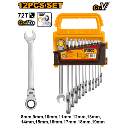 SET X6 LLAVES CRIQUE COMBINADAS  8�19MM CR-V INGCO HKSPAR1061