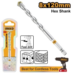 MECHA MAMPOSTERIA 8X120MM ENCASTRE HEX. INGCO DBM2210812