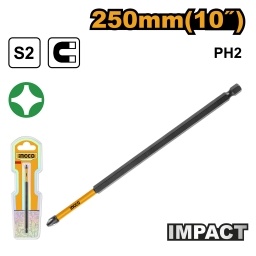 PUNTA IMPACTO IMANTADA LARGA S2 250MM PH2 INGCO SDBIM71PH2250